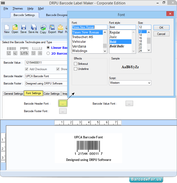 Barcode settings mode to design and print barcode images – BarcodeFor.us