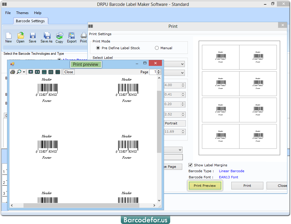 Screenshots of Barcode Generator – Standard to learn how to make barcodes